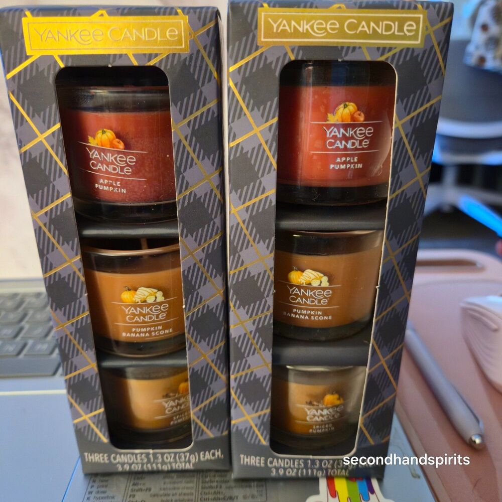 2 Boxes Of 3 Yankee Candle Minis Pumpkin Season Gift Set